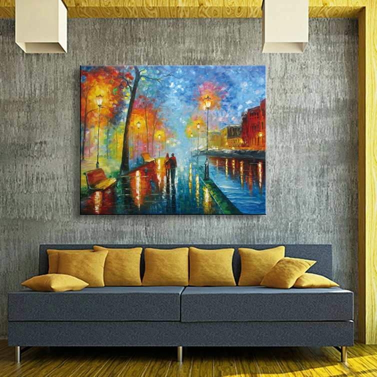 Canvas Wall Art Romantic Oil Painting On Canvas - Click Image to Close